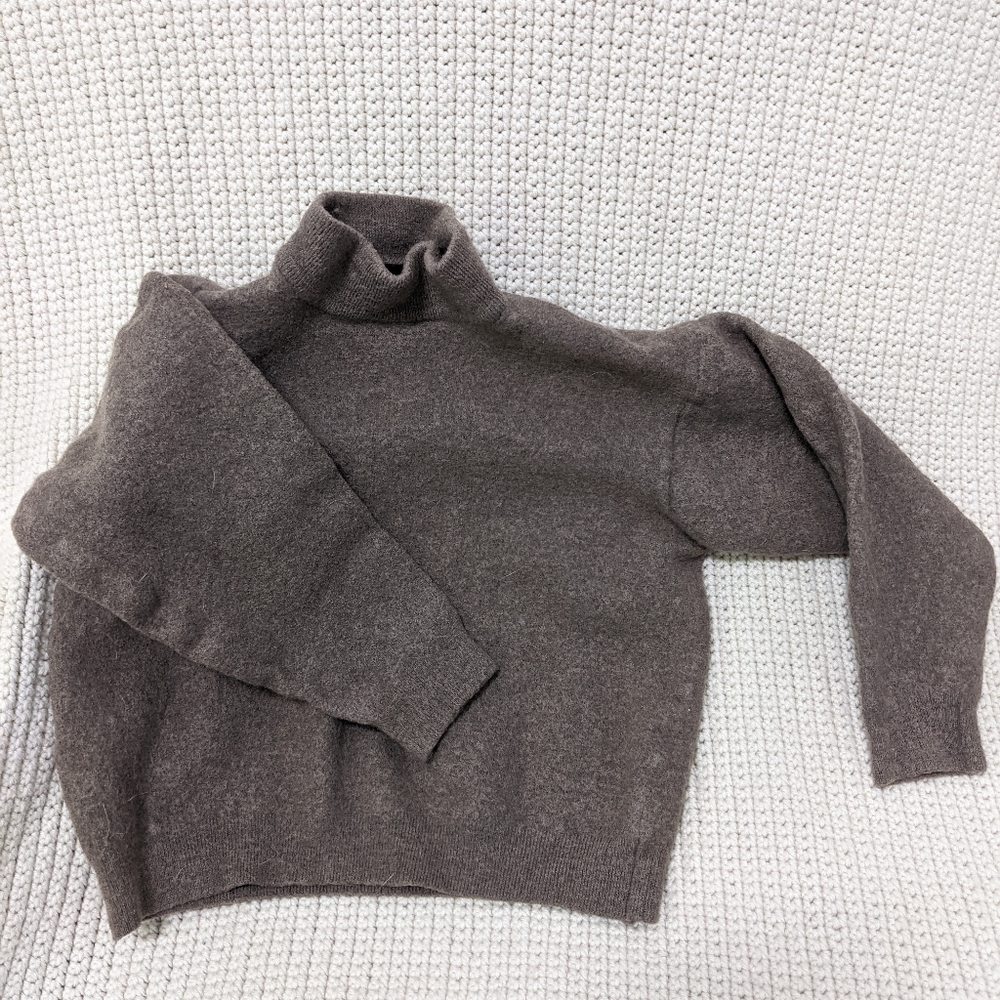 Small Toddler Turtleneck Wool Grey/ Brown